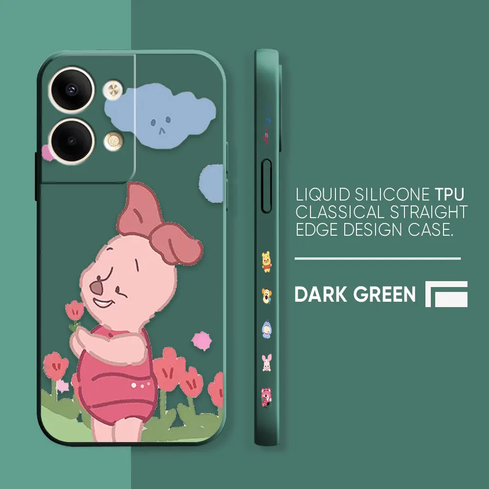 thumbnail image 1 of Case For OPPO RENO 8 7 9 6 7SE 5 4 4SE 4 3 4G 5G PRO PLUS Colour Simple Liquid Silicone Case Piglet Winnie the Pooh Bear, 1 of 5