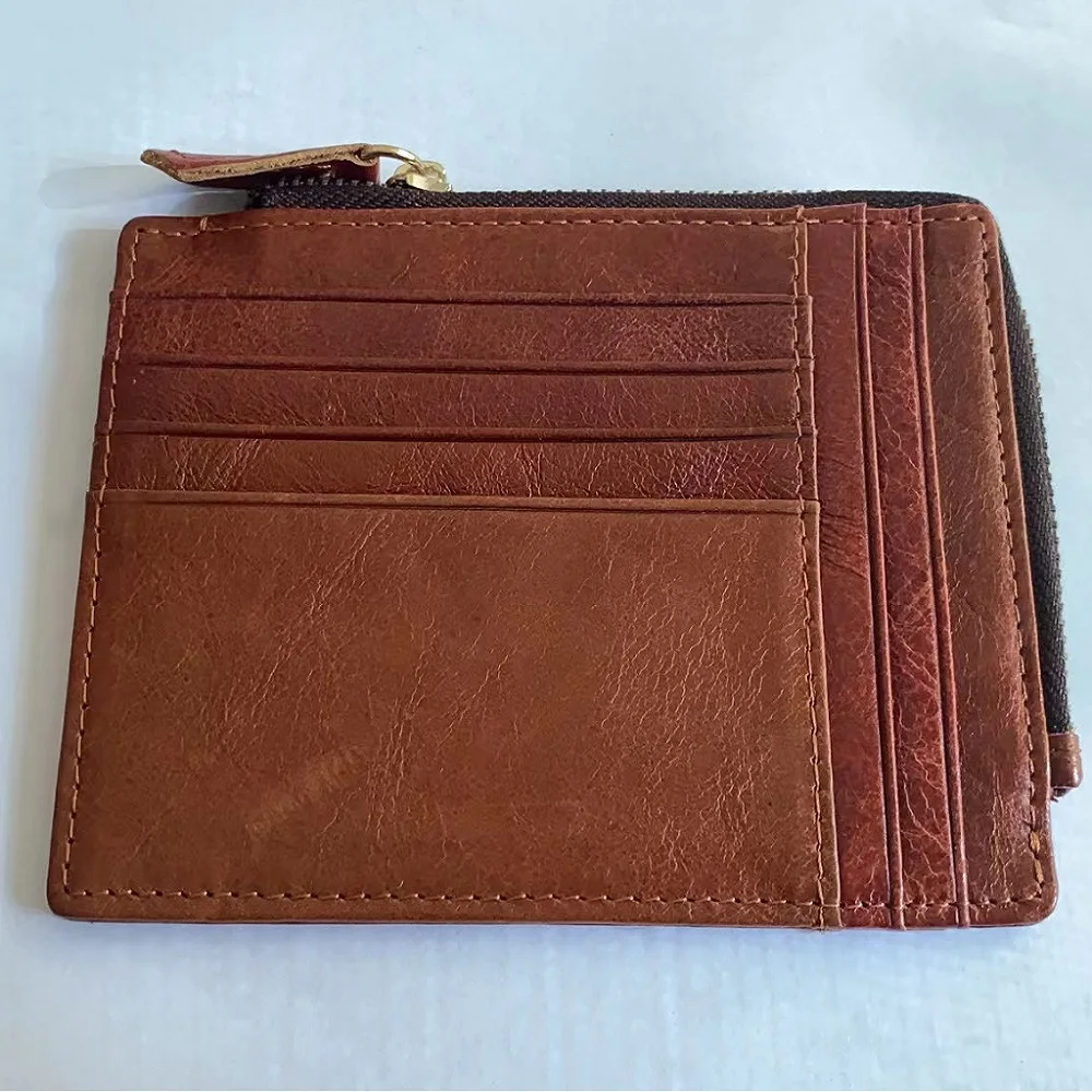 Gibo Auja - Brand New Cow Genuine Leather Men Wallets Card Case Card Holder Money Organizer Short Wallet Purse 5
