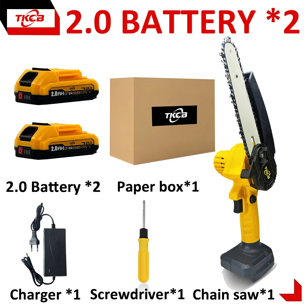 Enhanced Cordless 6-Inch Handheld Electric Chainsaw for Efficient Wood Cutting