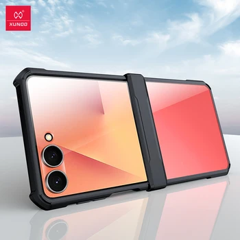Xundd For Samsung Galaxy Z Flip 7 Case Shockproof Phone Case For Galaxy Z Flip 7 Transparent Case TPU+PC Anti-Yellowing Case