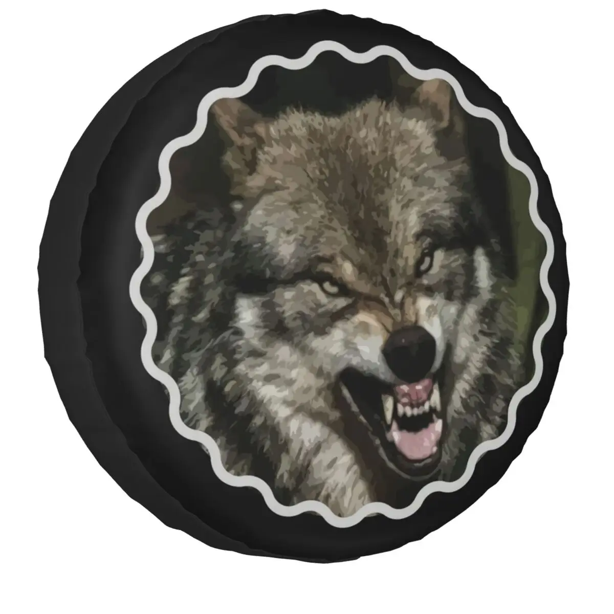 

Custom Wolf Design Spare Tire Cover for Mitsubishi Pajero 4WD 4x4 Trailer Car Wheel Protectors 14" 15" 16" 17" Inch