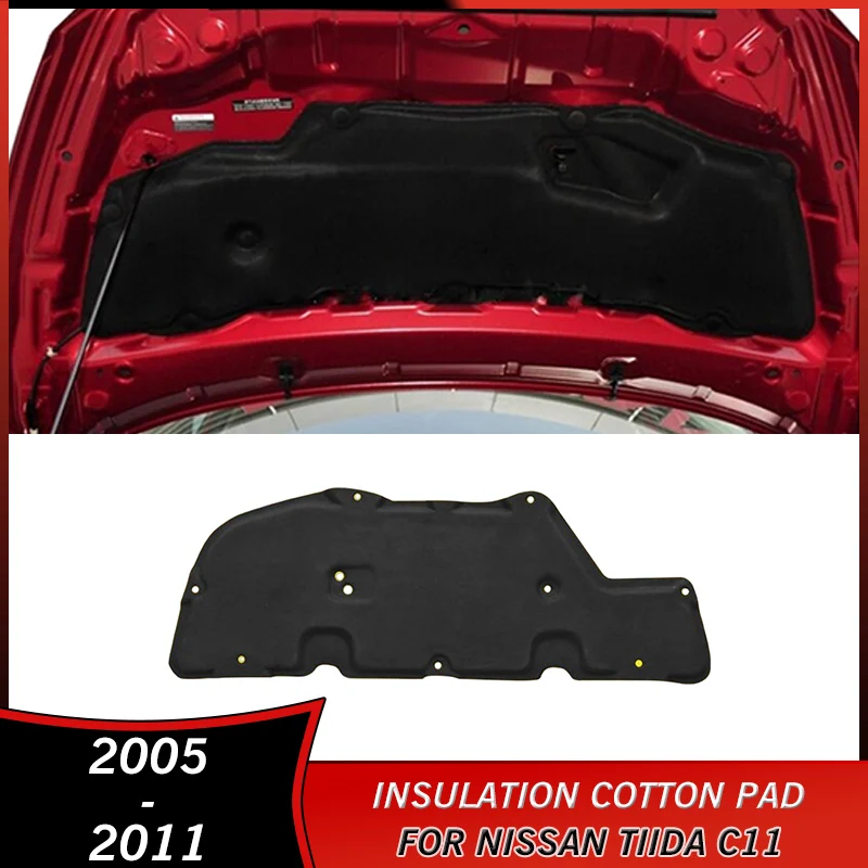 2005-2011 Engine Heat Sound Insulation Cotton Pad for Nissan Tiida C11 2005 2006 2007 2008 2009 2010 2011 Accessories Firewall