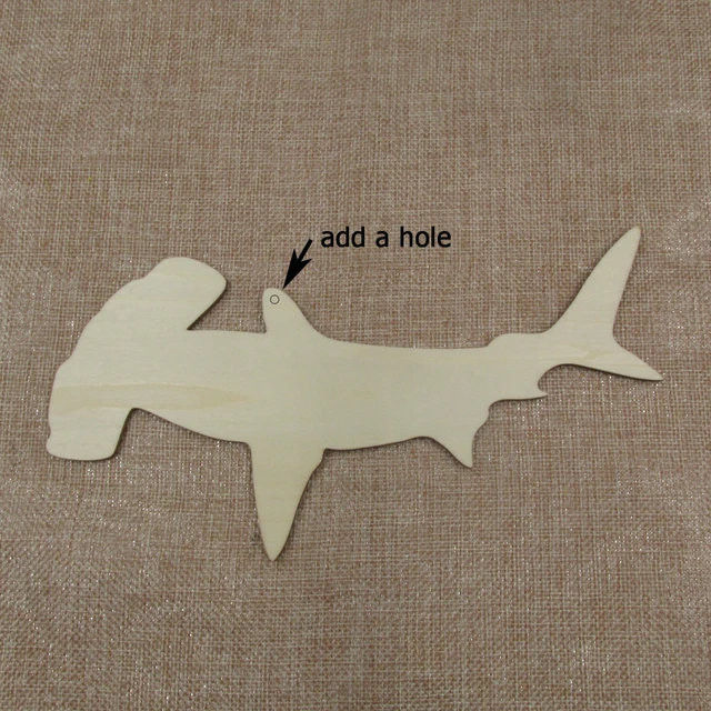 Unfinished Wooden Blank Ocean Animal Hammerhead Shark Cutout Shapes, DIY  Craft Embellishments, Beach Party Decor