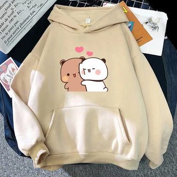 Cartoon Panda Bubu And Dudu Women Plus Size Hoodie Sweatshirt Kawaii Harajuku Round Neck Harajuku Unisex Printed Clothes Tops