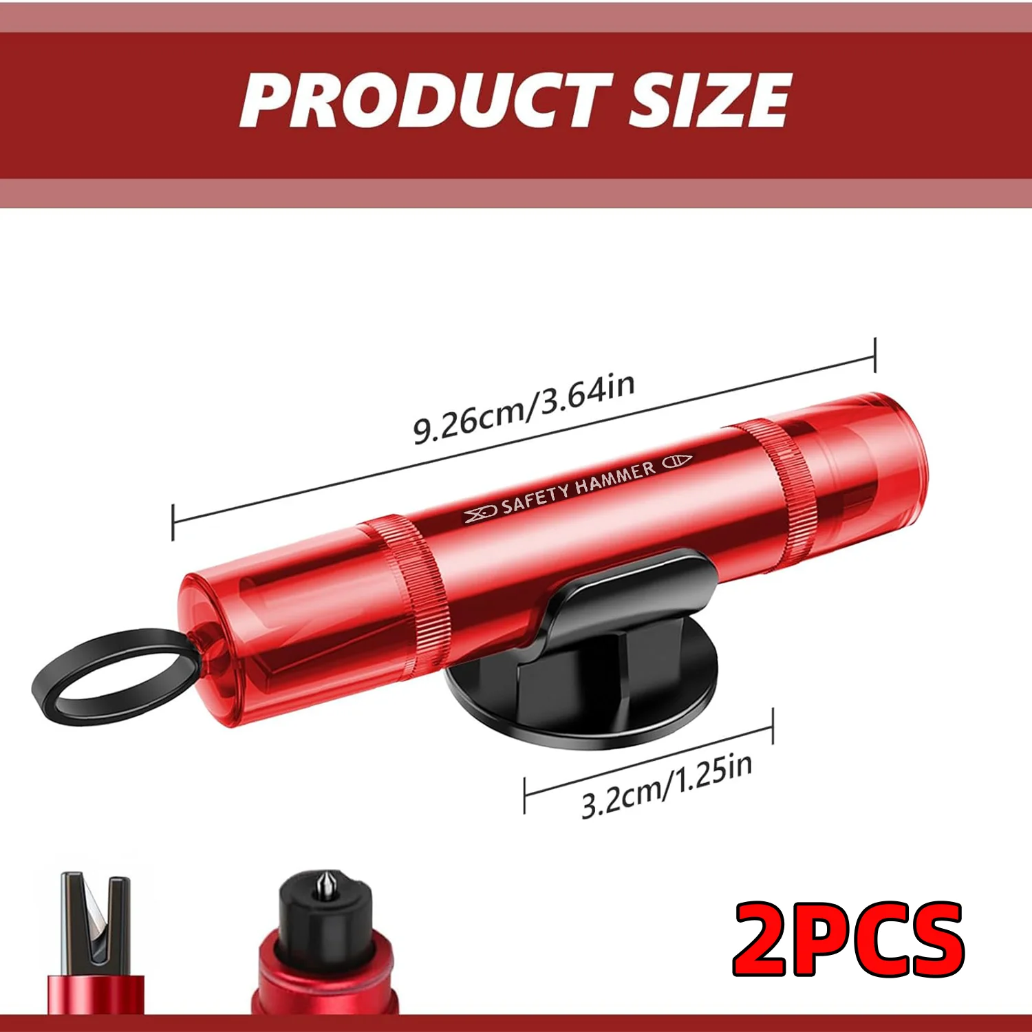 Car Emergency Hammer 2 Safe Pro X Car Emergency Hammer 2 in 1 Car Window Breaker Escape Tool Window Breaker & Escape Safety Hammer Vehicles