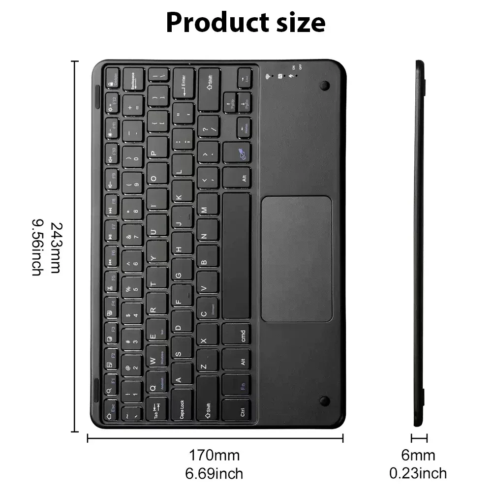 Mini Touch Bluetooth Wireless Keyboard with Built-in Mouse