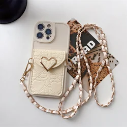 Leather Crossbody Wallet Card Holder Phone Case with Protective Cover (WHITE)