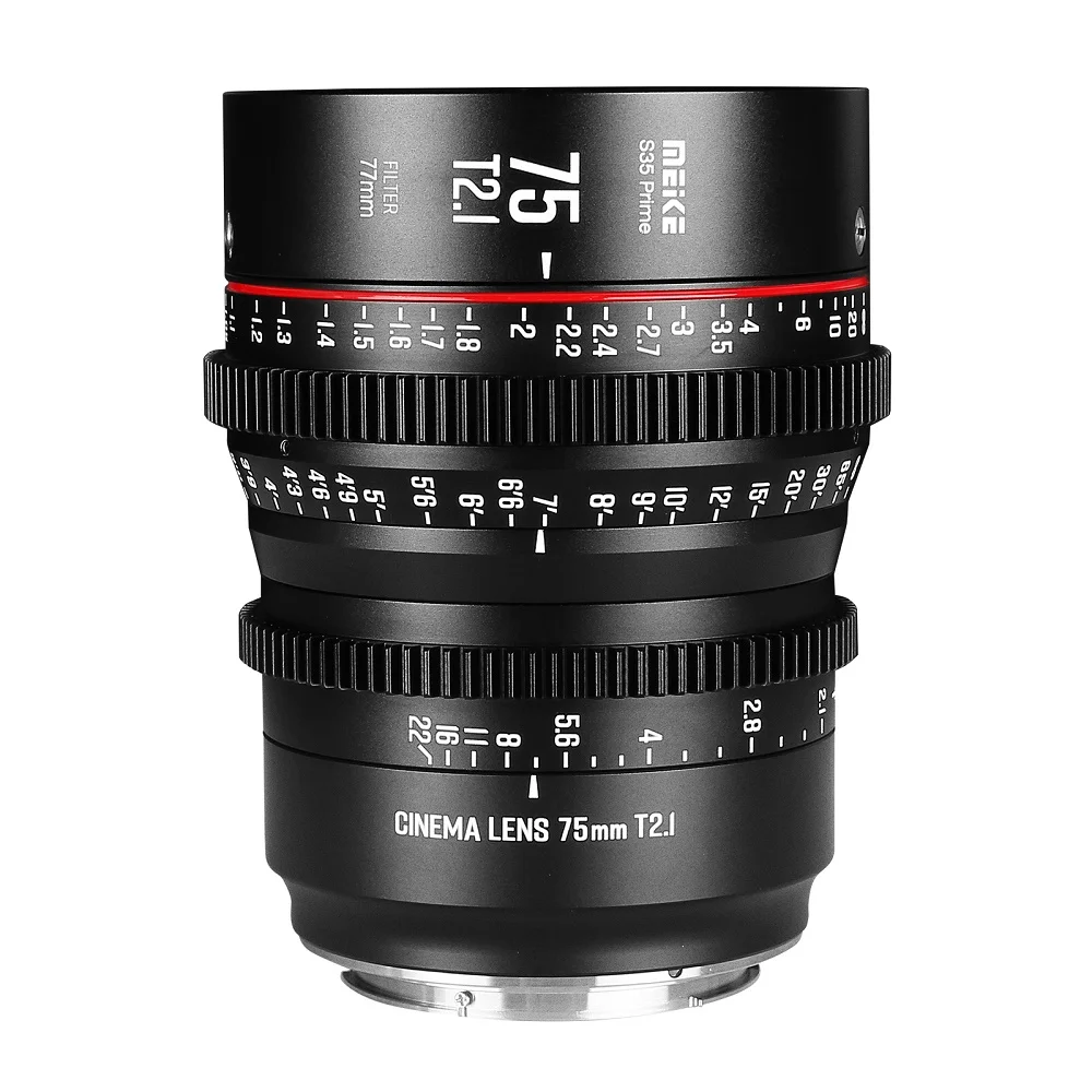 

Meike 75 мм T2.1 S35 кинообъектив для Canon EF mount /Cine Camcorder EOS C100 Mark II, EOS C200, EOS 300 Mark II EOS C300 Mark III