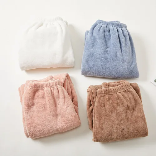 커플용 겨울 바지 하의, 따뜻한 두꺼운 산호 플리스 수면 바지, 부드러운 잠옷, 벨벳 바지 2