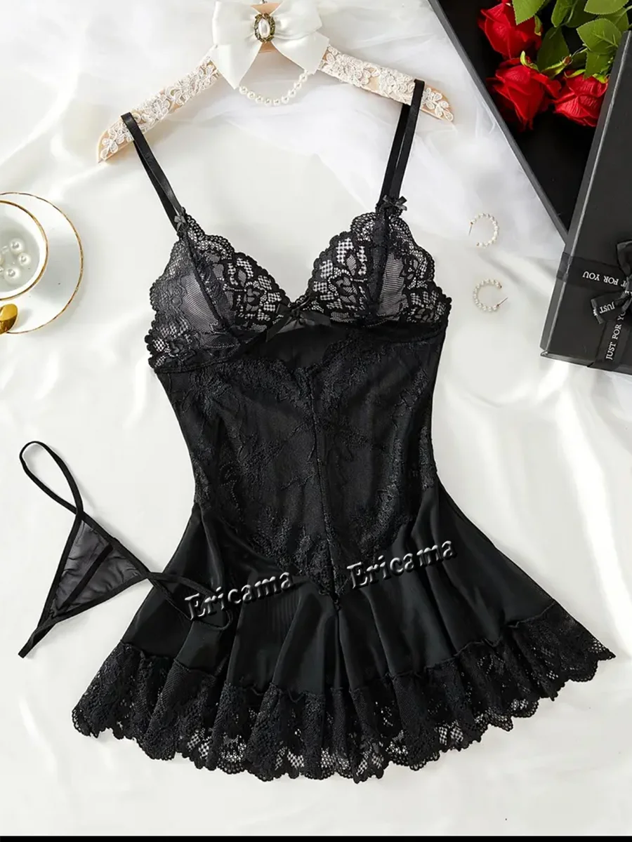Women's Underwear Set Sexy Lingerie Outfit Ladies Lingerie Sleepwear Fashion Sexy Bra Set Nightie Gown Babydoll Bodysuit Mesh