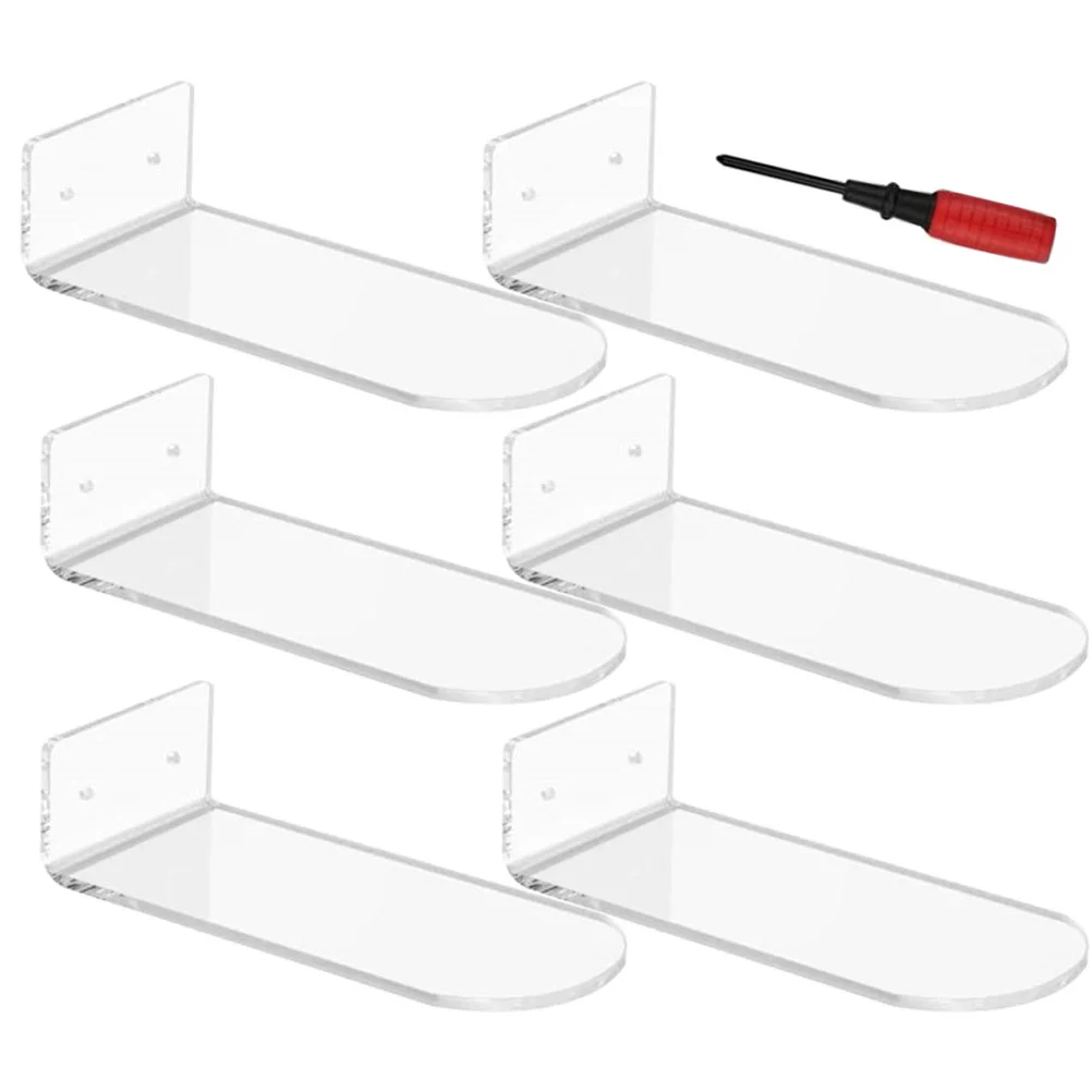 6 Pcs Transparent Acrylic Shoe Rack Floating Shelves Wall Mounted Display Shelf Sneaker Storage Wardrobe ganizer Home Garden 3