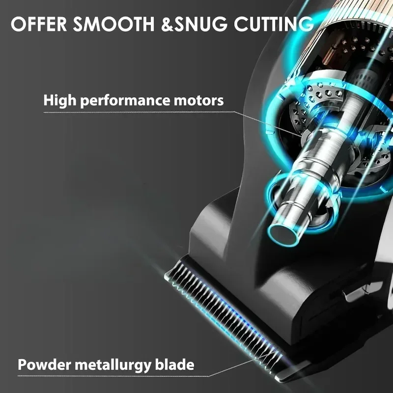 KEMEI 2296 Professional Hair Clippers for Men Cord/Cordless Hair Cutting Kits Hair & Beard Trimmer T Blade Barber Clippers 5