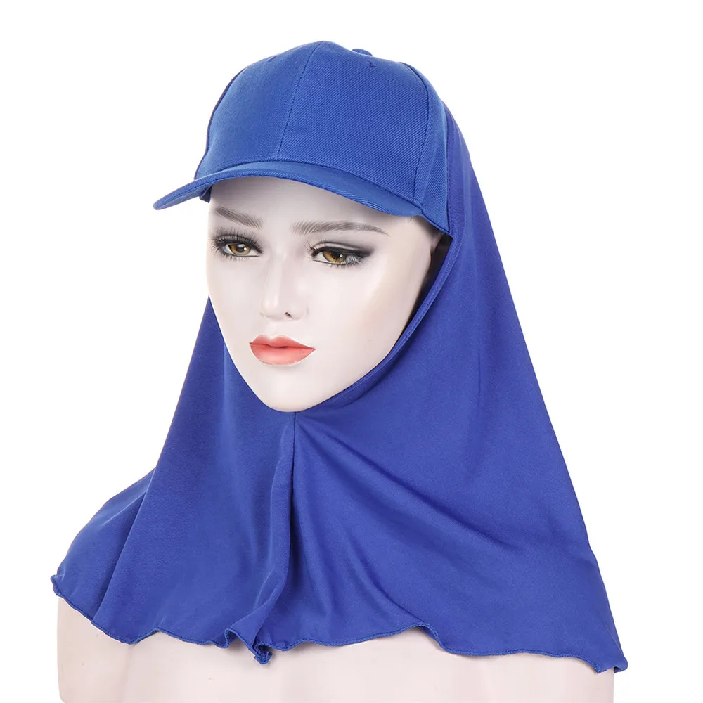 

Women Baseball Caps with Jersey Scarf Hijab Shawl Bandana Muslim Turban Bonnet Amira Durag Head Wrap Cap Brim Hat Ready To Wear