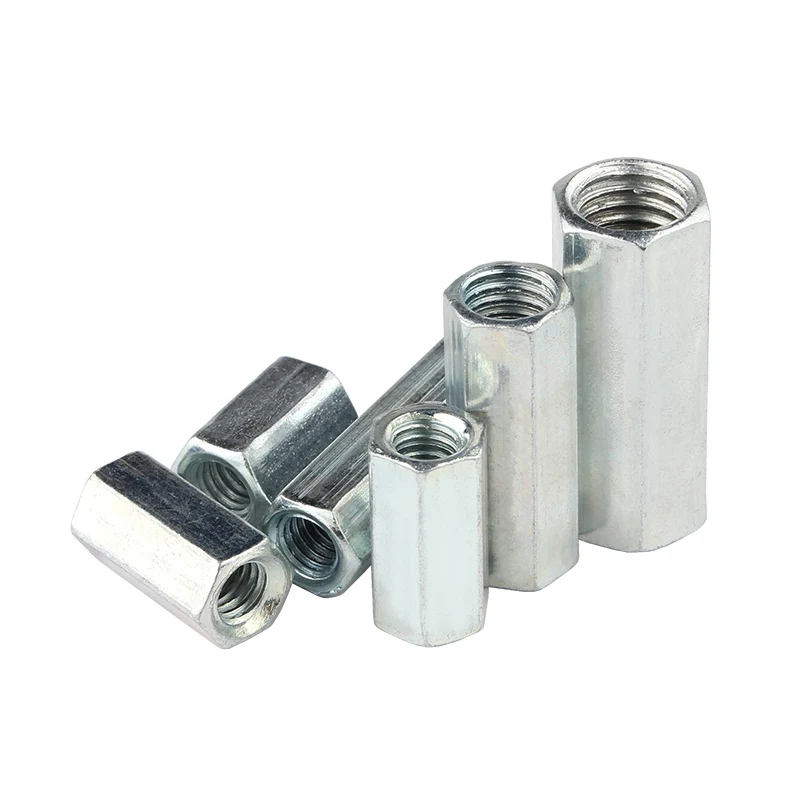 M6-M20 Galvanized Hex Rod Coupling Nuts Connection Thread Nut Long Hex Nut