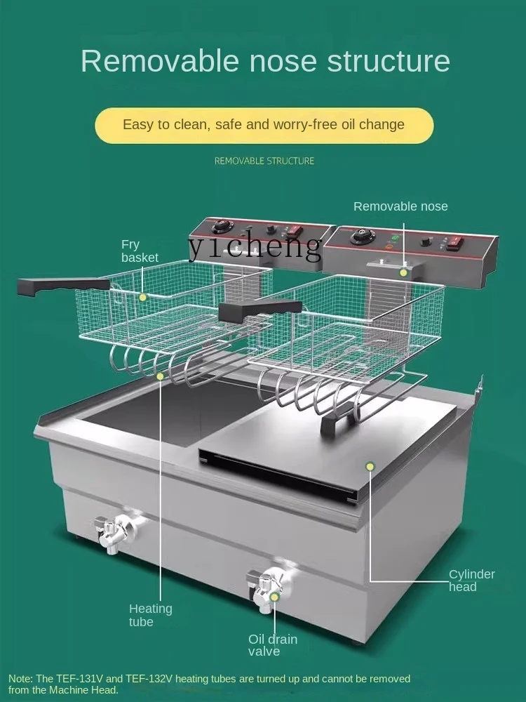Tqh Desktop Deep Frying Pan Commercial Electric Fryer Constant Temperature Large Capacity French Fries Chicken Chop 4