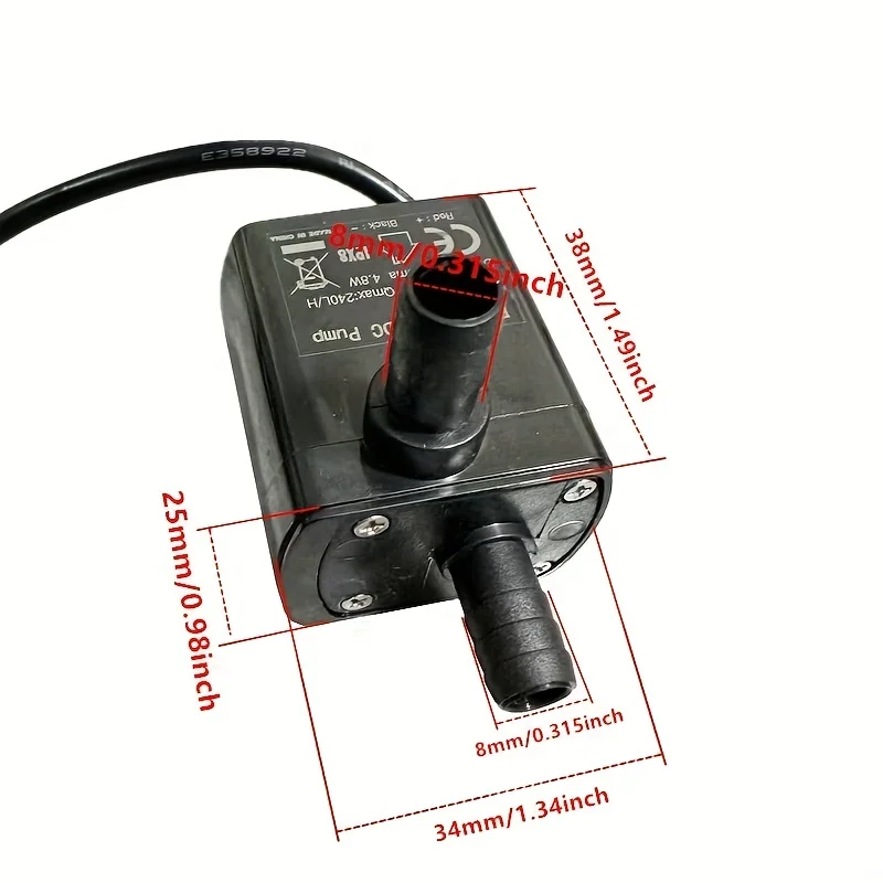 워터 펌프 12v 풀 펌프 5V USB 플러그 4.8W 240L/H 수족관 rockery 분수 pums 전원 공급 장치 3A에 적합한 애완 동물 워터 펌프