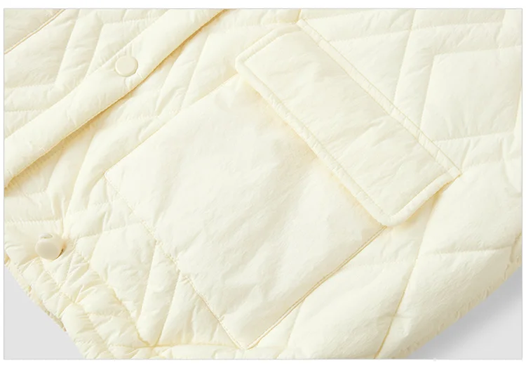 Cotton Clothing Women Stand Collar Loose New Winter Texture Rhombus Cotton Coat Fashion Casual