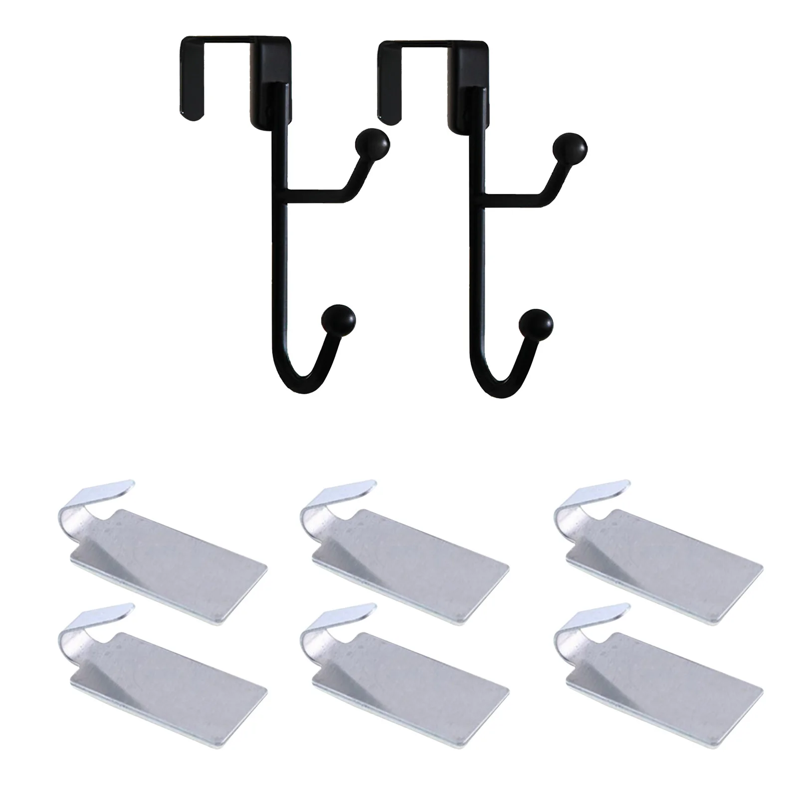 

Shower Door Hook Stainless Steel Over the Frameless Glass Door Hanger for Bath Towels Clean Ball Squeegee Holder Rack S-Shape