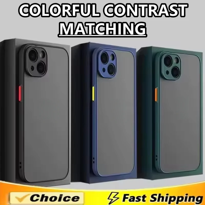 Luxury Matte Shockproof Phone Case - Soft Silicone Finish