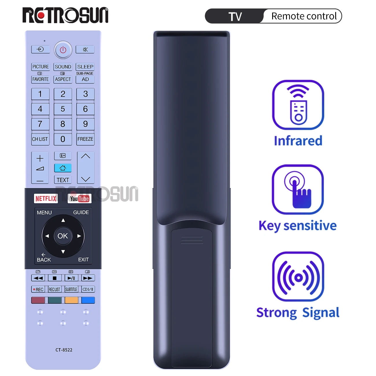 

Новая светодиодная лампа для пульта дистанционного управления Toshiba TV 8516 8517 F40L3400 50L3400