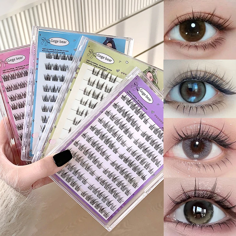 Gege Bear 무접착 인조 속눈썹: 게으른 사람의 삼부작 - 자연스럽고 매끄러운 초보자용 해바라기 속눈썹