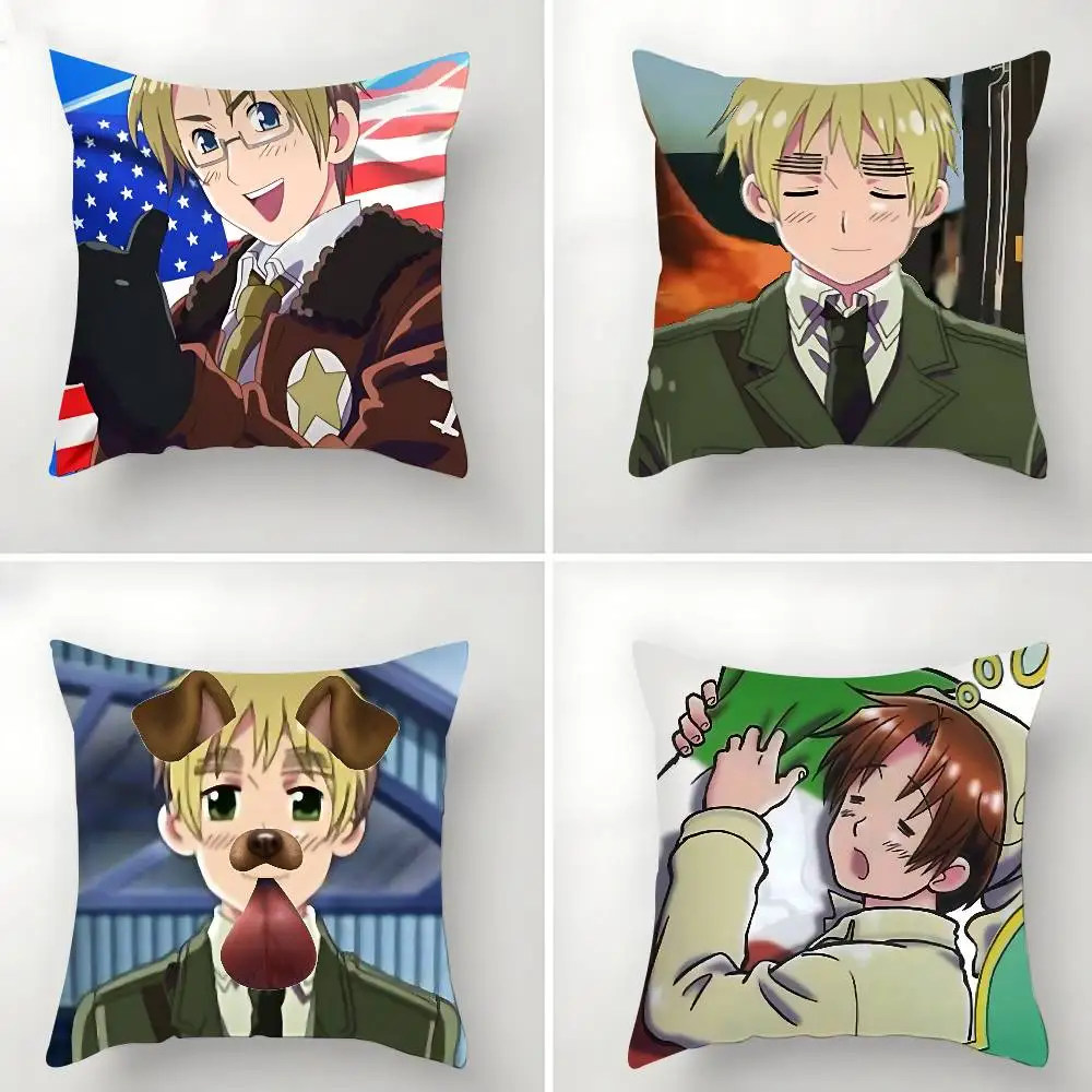Cute-H-hetalia World Stars-S 재미있는 케이스 플러시 패브릭 부드러운 베개 커버 양면 인쇄 쿠션 커버 가정용 선물