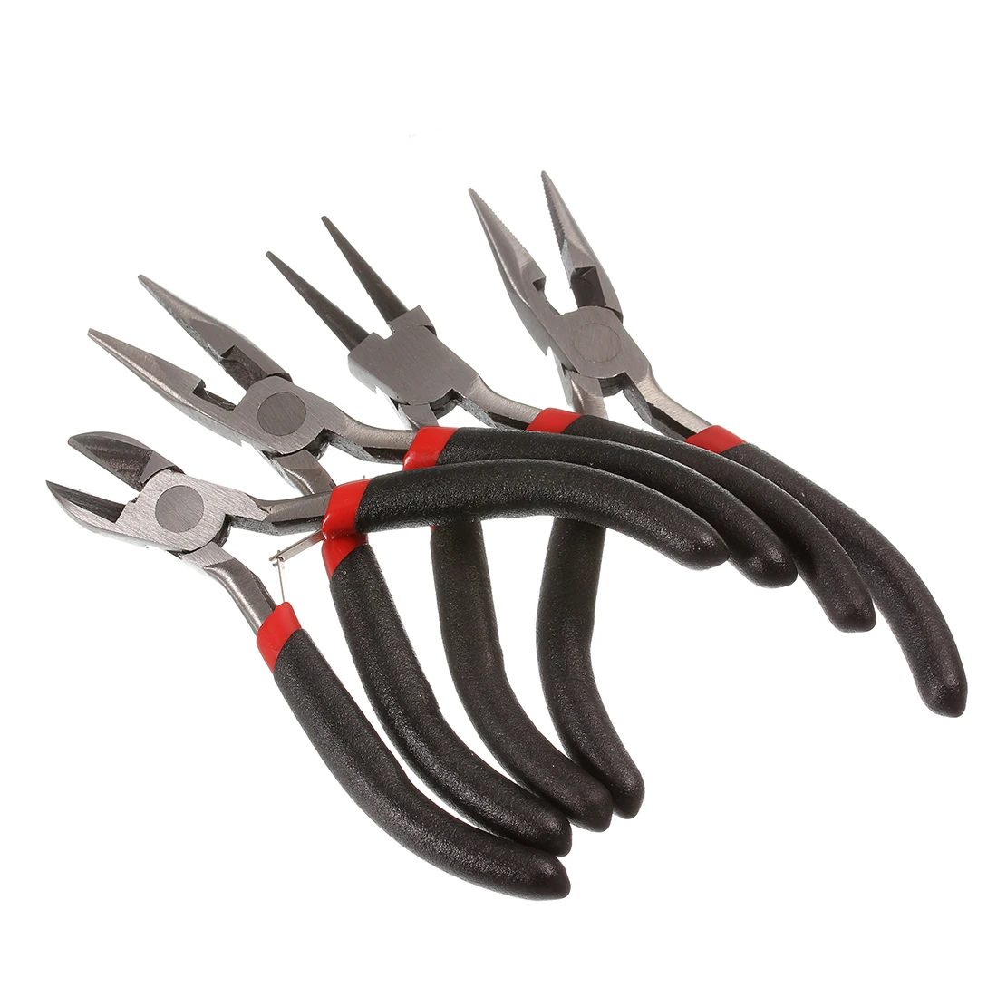 Schwarzer Griff, Stahl, spitz zulaufende Nadel, zum Schneiden und Befestigen von Schmuck, Schmuckzange, Werkzeug- und Ausrüstungsset für die Herstellung von Schmuck im DIY-Bereich. – Detail 3