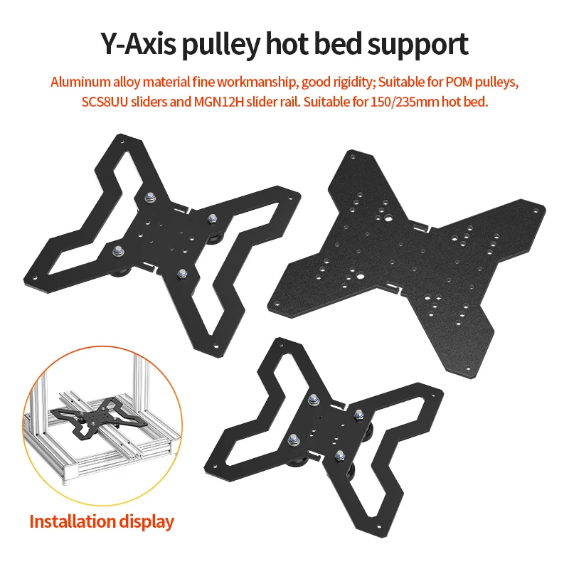 Atualização da Impressora 3d y Axis Hot Bed Placa de Suporte para 150 mm 235 mm Aluminum Heatbed Hotbed Platform Compatibilidade Linear Rail