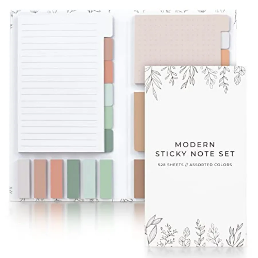 Aesthetic Pastel Sticky Notes Set with Tabs
