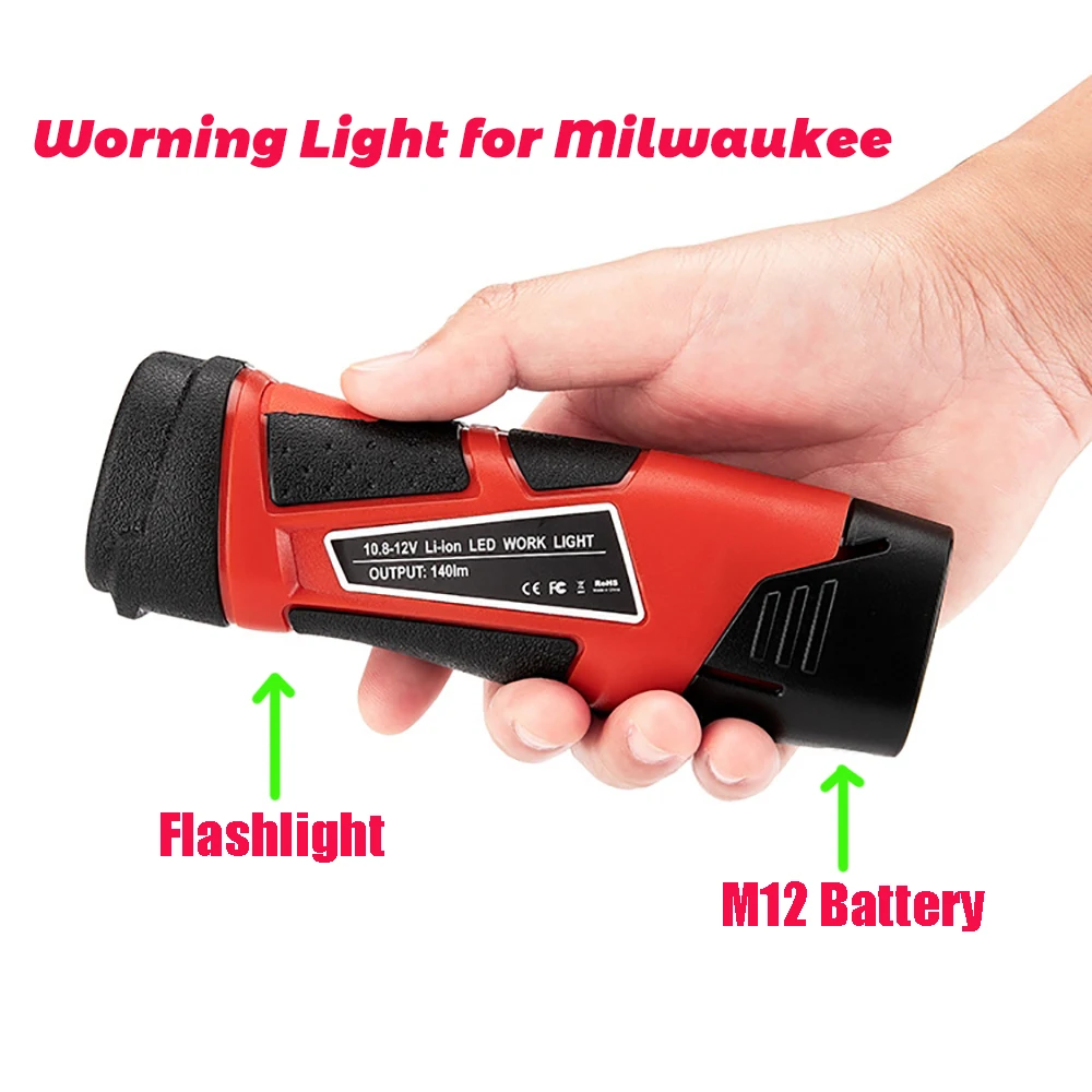 Led Working Light Lamp Worning Light For Milwaukee 10.8v 12v M12 Li-ion Battery Tool Parts - Power Tool Accessories picture