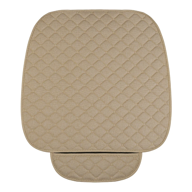 Linen Flax Car Seat Cover Protector Front Seat Back Cushion Pad Mat Front Backrest Auto Interior Styling for Truck SUV or Van