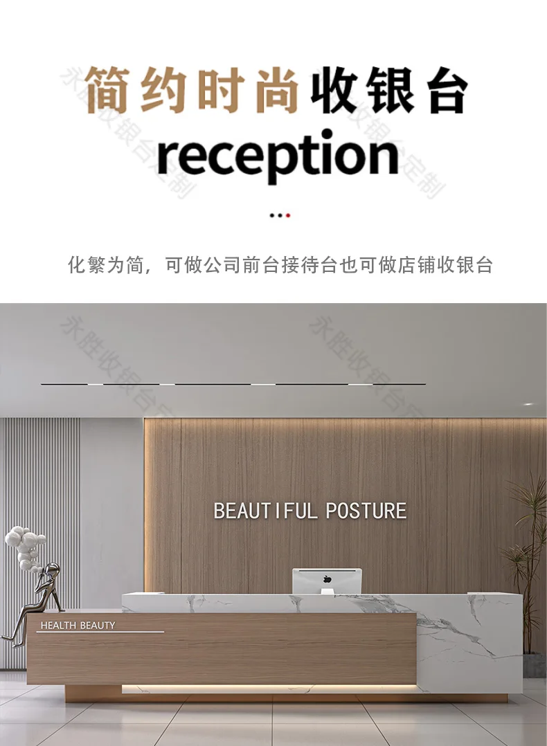 Description Picture 2 of itemBanco Cabinet Reception Desk Conference Luxury Standing Information Reception Desk Counter Barbershop Schreibtisch Bar Furniture