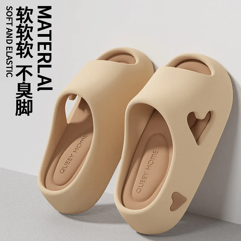 2024 Fashion Women's Home Slippers Sandals Beach Slides Solid Color Non-slip Thick Shower Shoes for Summer Slippers