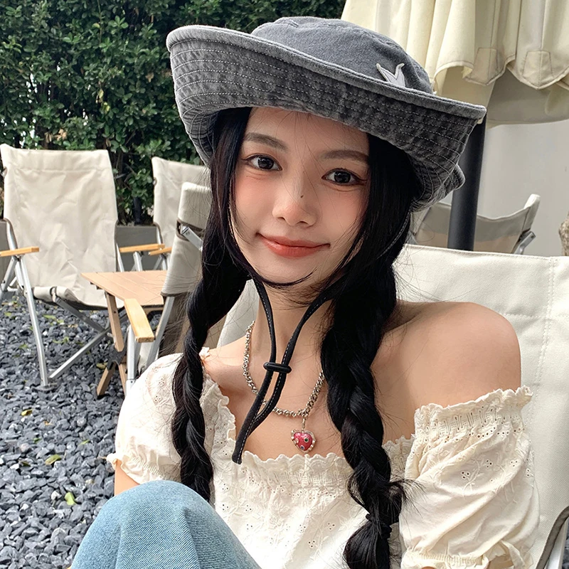 Žhavý výprodej růžových retro klobouků s velkou krempou, punkových hvězd Y2K, letních venkovních, slunečních, horolezeckých, kovbojských, ležérních, jazzových_voghion.com