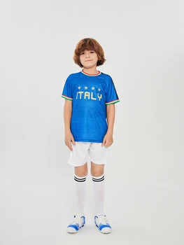 Suruida Italy Children's Soccer Jersey Set Comforable Breathable Kids Soccer Uniforms New Design for Boys & Girls