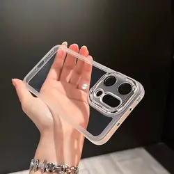 Simple Transparent Silicone Case with Lens Film Cover - Ultra Shockproof Protection for OPPO Find X8 Ultra (White)