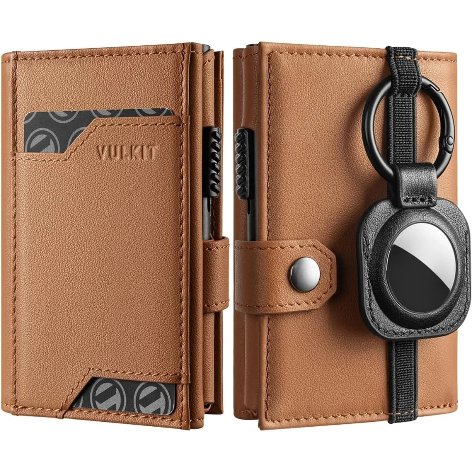 Smart RFID Blocking Airtag Wallet with Keyring