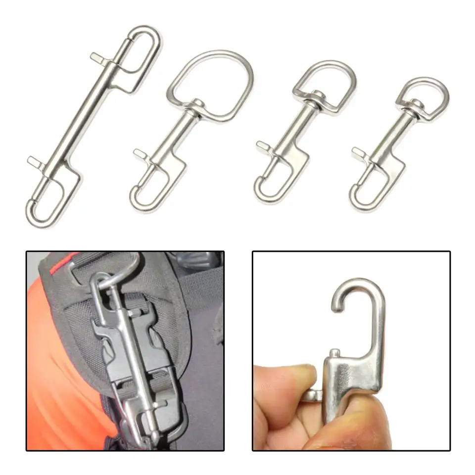 SEPWIK 2 Moschettoni In Acciaio Inox 316 - Ganci A Vite Portata 150kg Per Campeggio E Cani