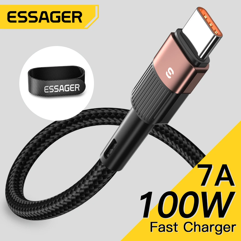 Essager 7A câble USB Type C pour OPPO Realme Oneplus 100W cordon de données de charge rapide pour Huawei P40 Nava Honor Samsung Xiaomi Poco F3