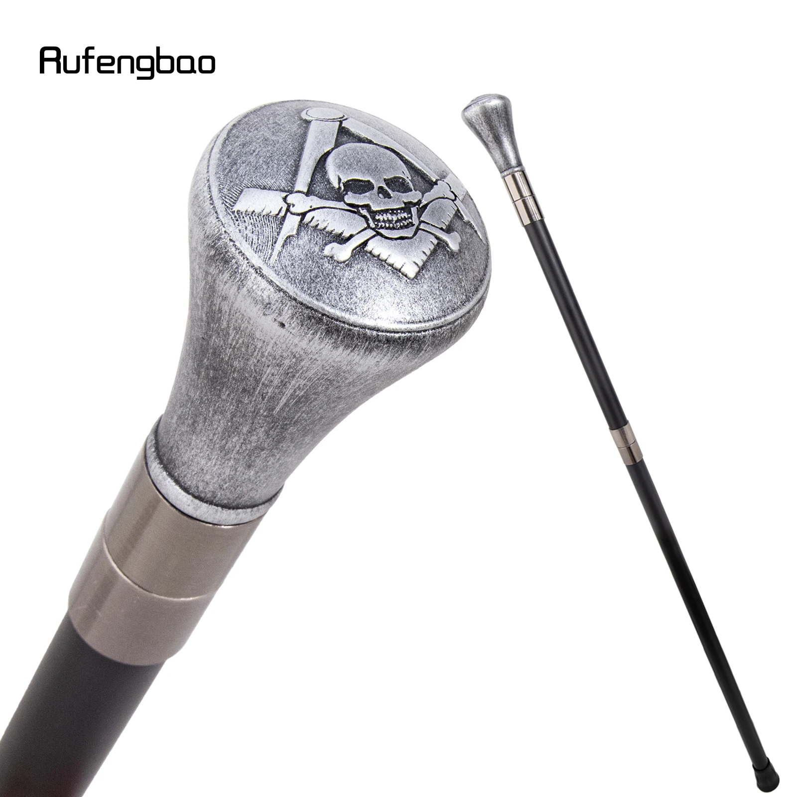 Silver Resin VG Skull Totem Decorative Cane for Halloween for Cosplay and Parties Decorative Stick 94cm