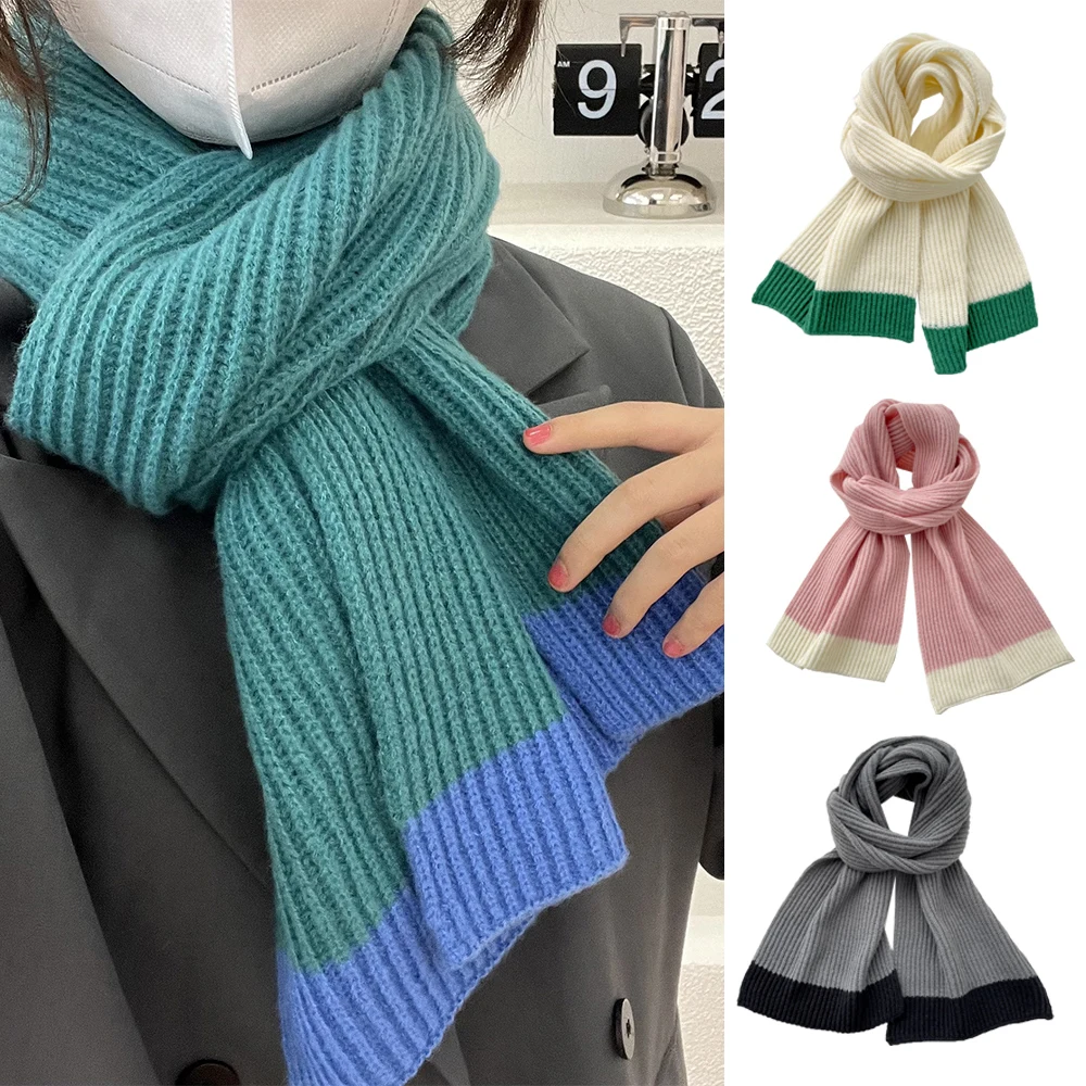 

Women Men Woolen Yarn Knitted Scarf Winter Warm Thicken Imitation Cashmere Scarves Shawls Wraps Long Neckerchief Unisex