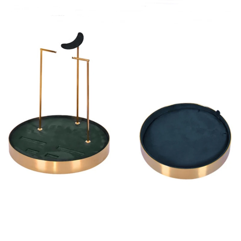 

Jewelry Display Props Metal Round Watch Pallet Live Room Jewelry Display Tray Ring Earring Display Stand Jewelry Box