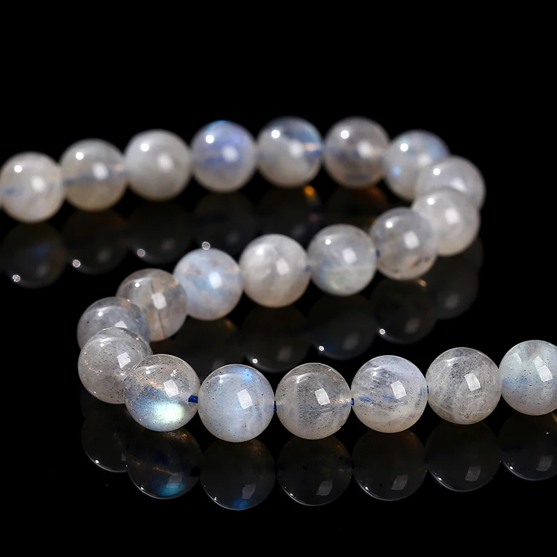 3A Natural Gray Moonstone Irisation Shiny Labradorite Fine Gems 4 6 8 10mm For Jewelry Making Diy Necklace Bracelet Accessory 3