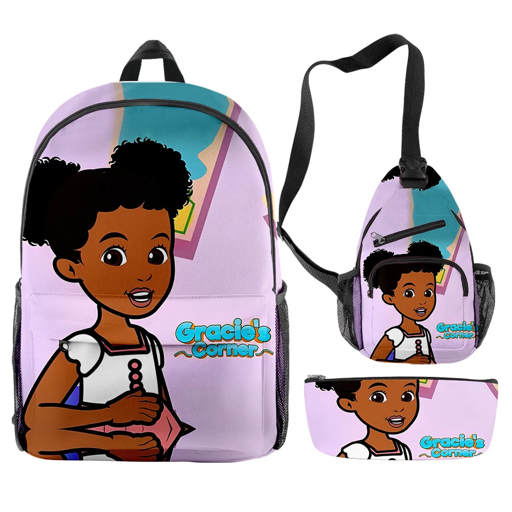 

Set of Three Gracies Corner Around Primary and Secondary School Students School Bag Shoulder Backpack Pencil Bag Crossbody Bag