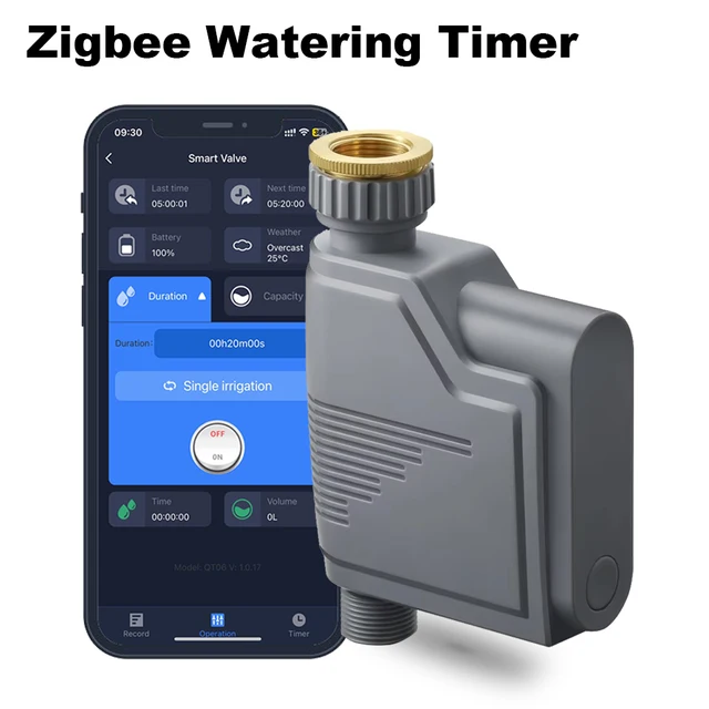 Tuya Smart Zigbee Watering Timer Smart Sprinkler Drip Irrigation System Built-in Water Flow Recorder Water Controller 1