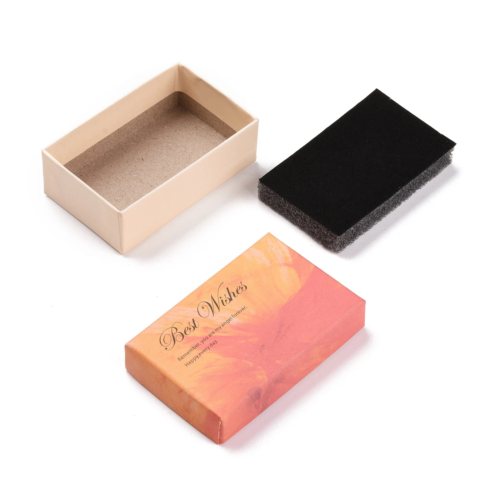 Sunflower Pattern Cardboard Jewelry Packaging Boxes Necklace Bracelet Ring Watch Gift Container with Sponge Rectangle/Square