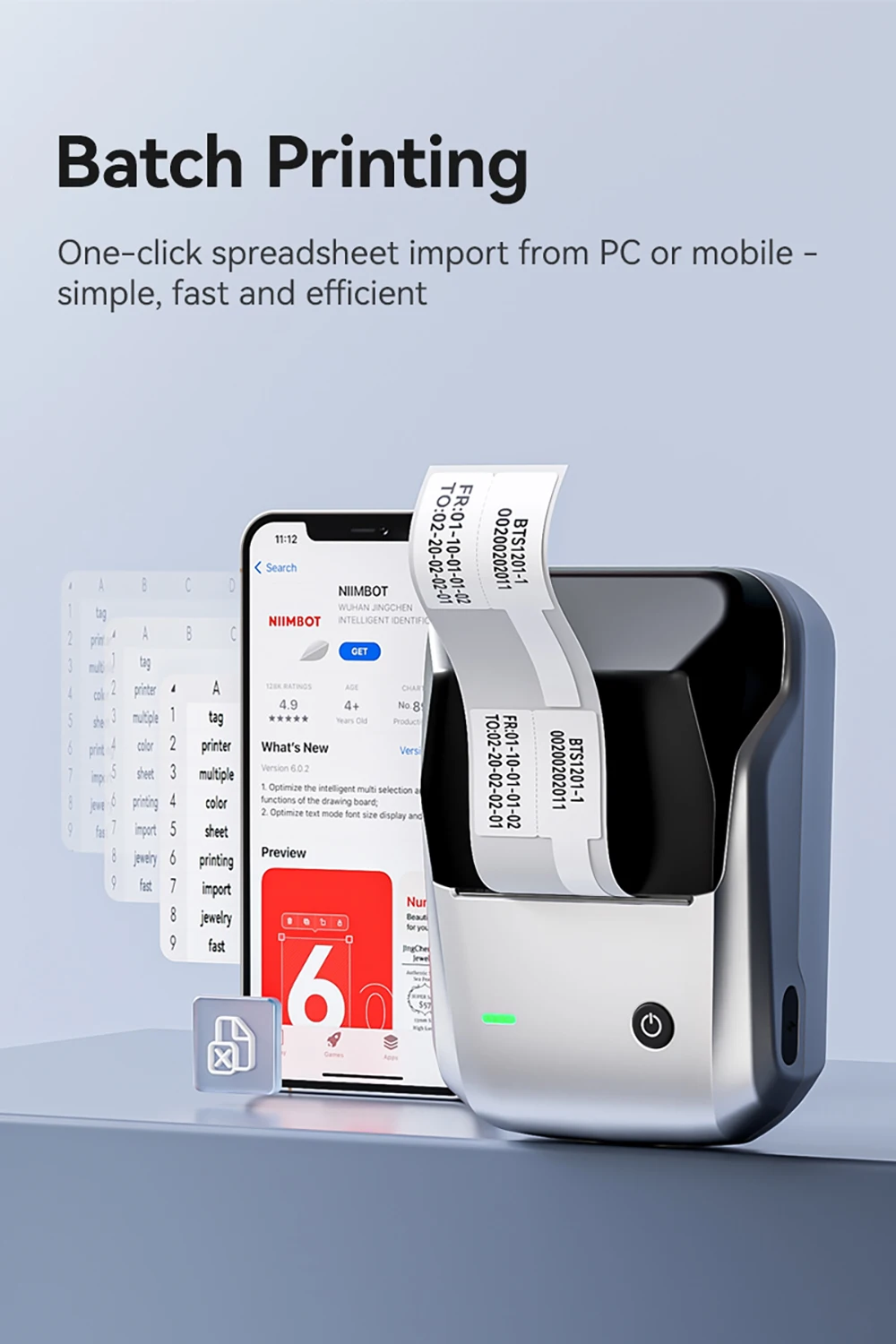 B1 Mini Thermal Printer Bluetooth Pocket Label Maker Self-adhesive Sticker Cable