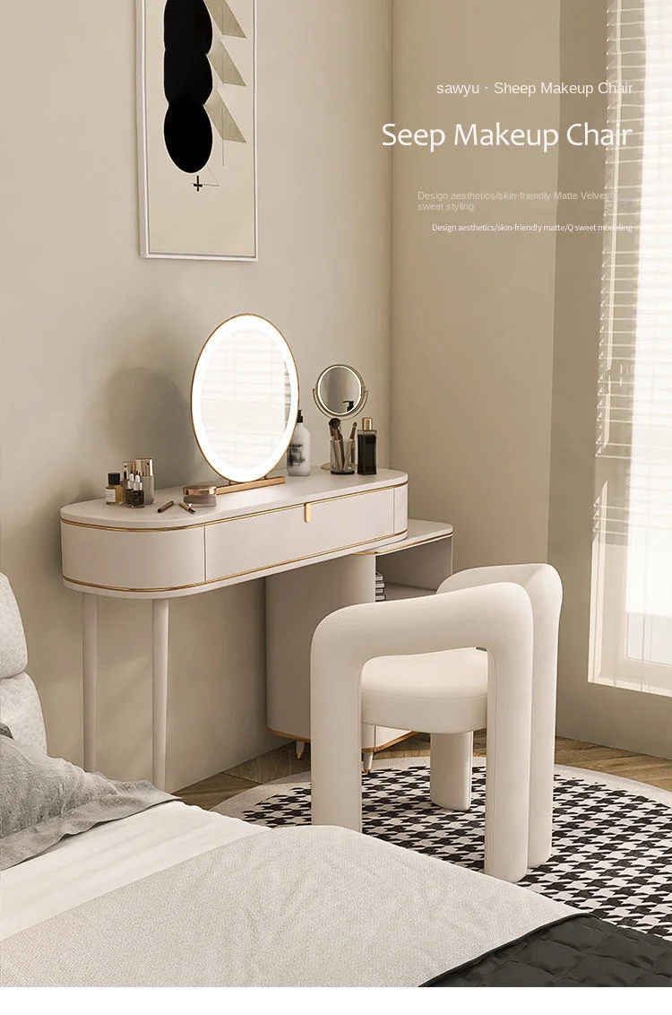 Description Picture 2 of itemRichome Stool Dressing Chair Makeup Simplicity Modern Bedroom Home Use Light Luxury Dressing Table Simplicity Living Room Sofas