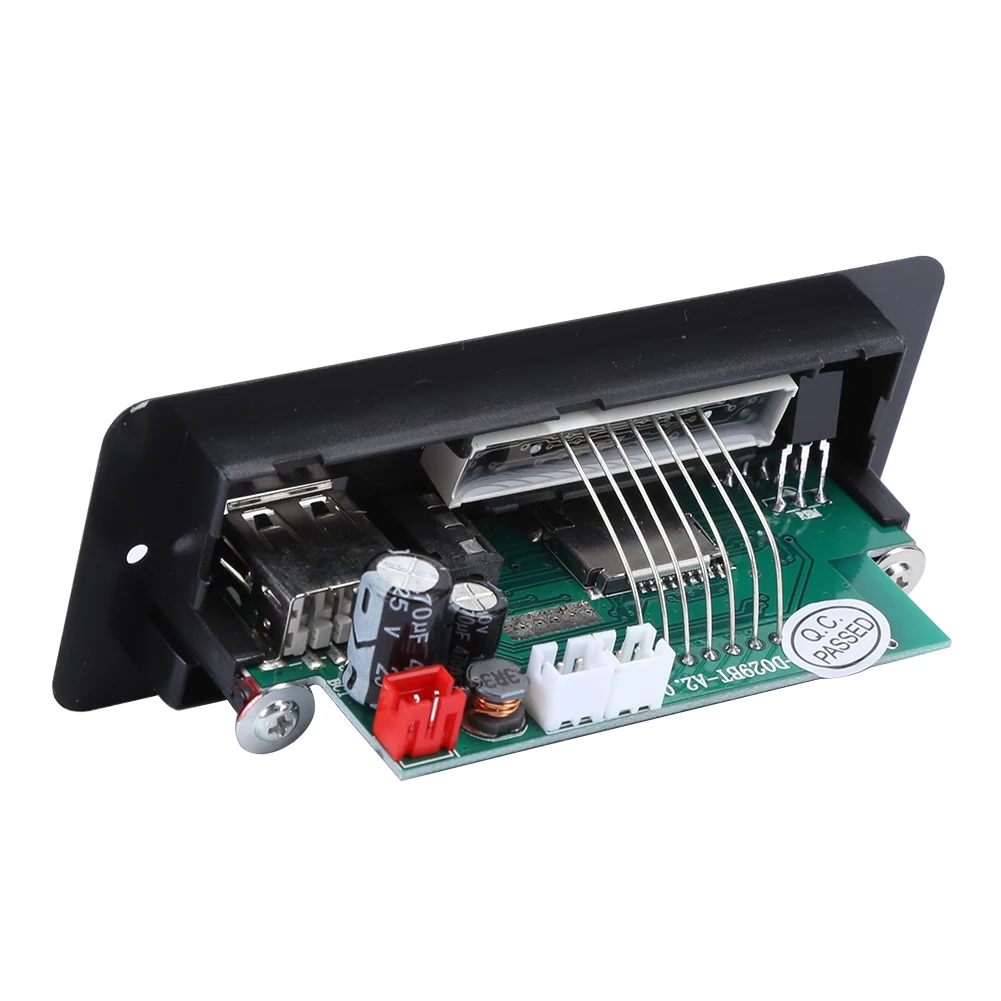 Digital Amplifier MP3 Decoder Board Bluetooth 5.0 FM Support Microphone Car MP3 Player with Remote Controller 2x3W Black Supplie