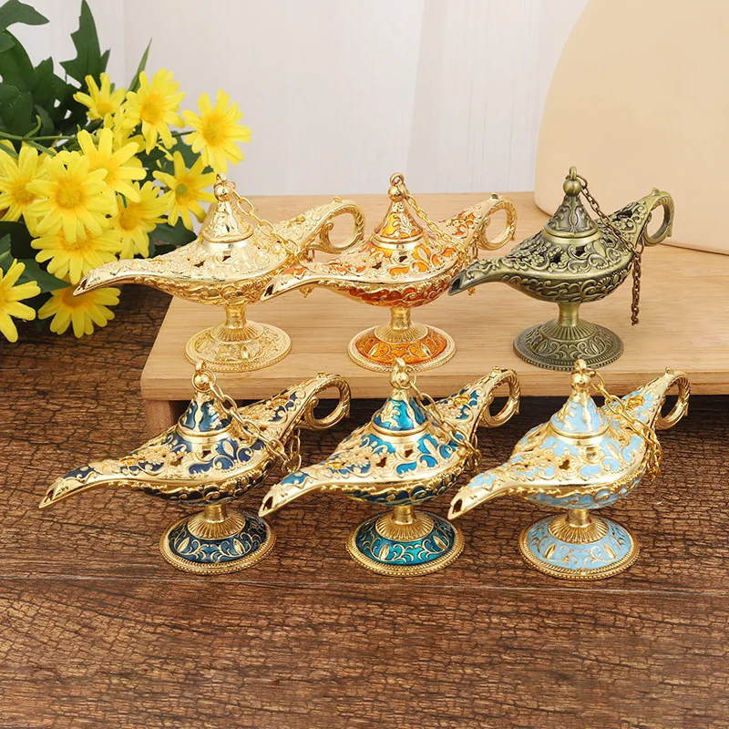 Vintage Legend Aladdin Lamp Magic Genie Wishing Ligh Tabletop Decor Crafts For Home Wedding Decoration Gift For Party Home Decor